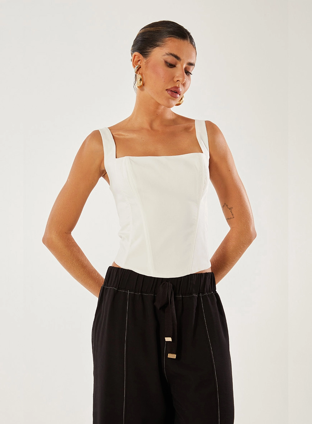 Blusa Decote Quadrado Linho Off Shell 2