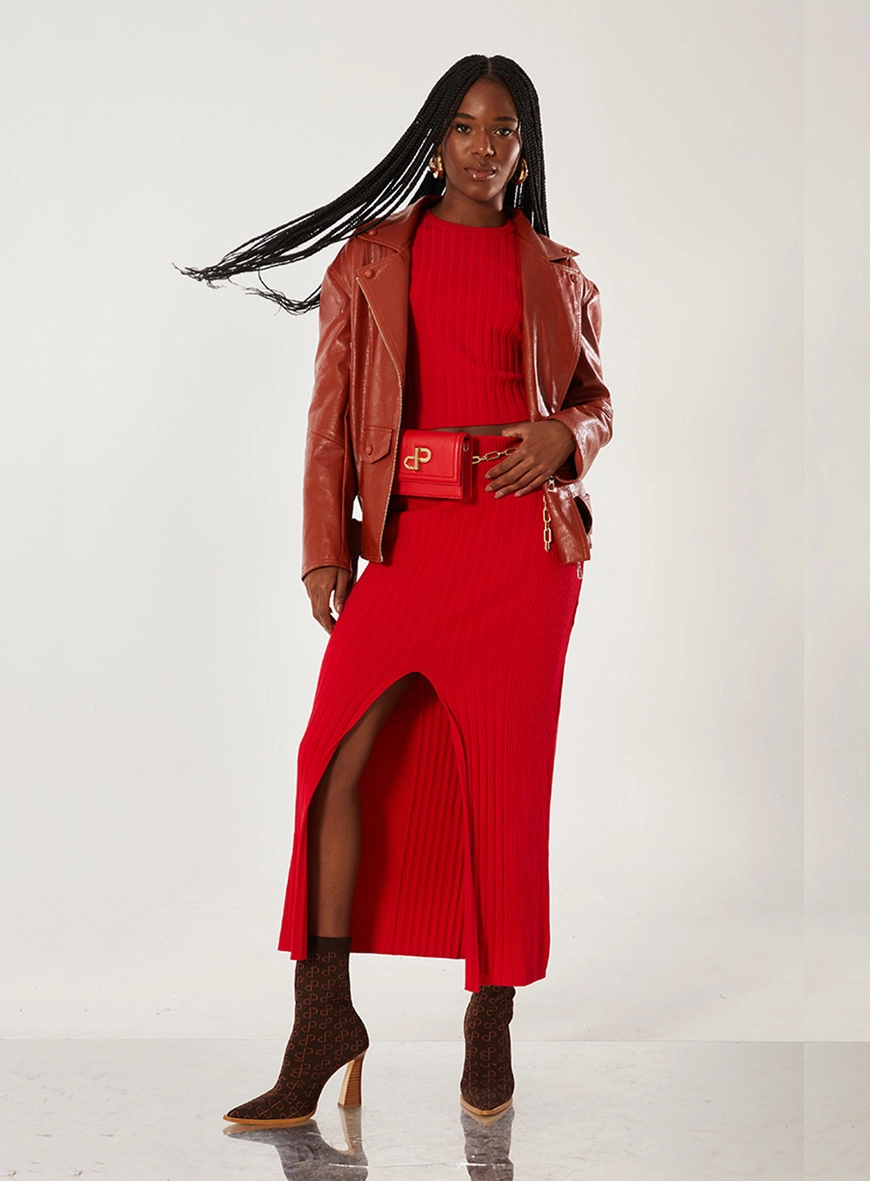 Blusa Tricô Canelada Vermelho 3