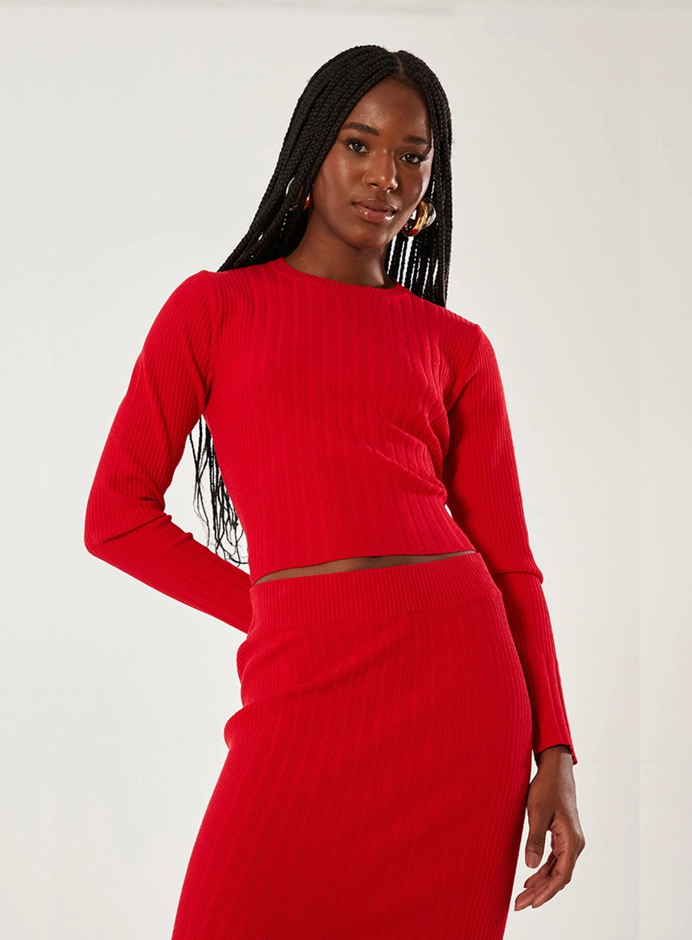 Blusa Tricô Canelada Vermelho 1