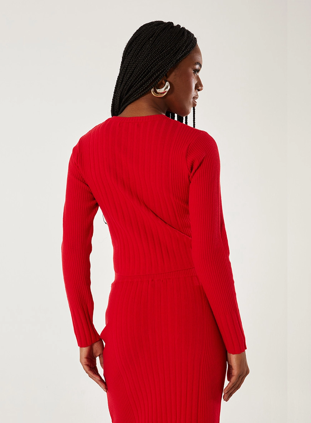 Blusa Tricô Canelada Vermelho 2