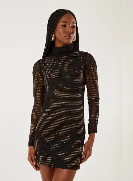 Vestido Tule Com Aplicação