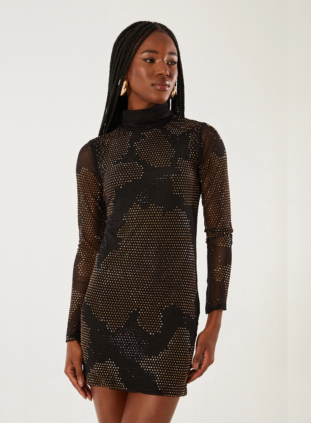 Vestido Tule Com Aplicação Preto 1