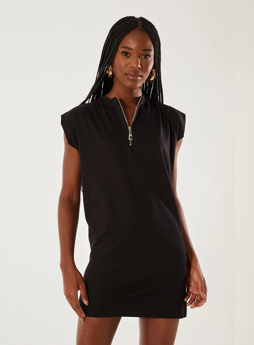 Vestido Decote Com Zíper Preto 1
