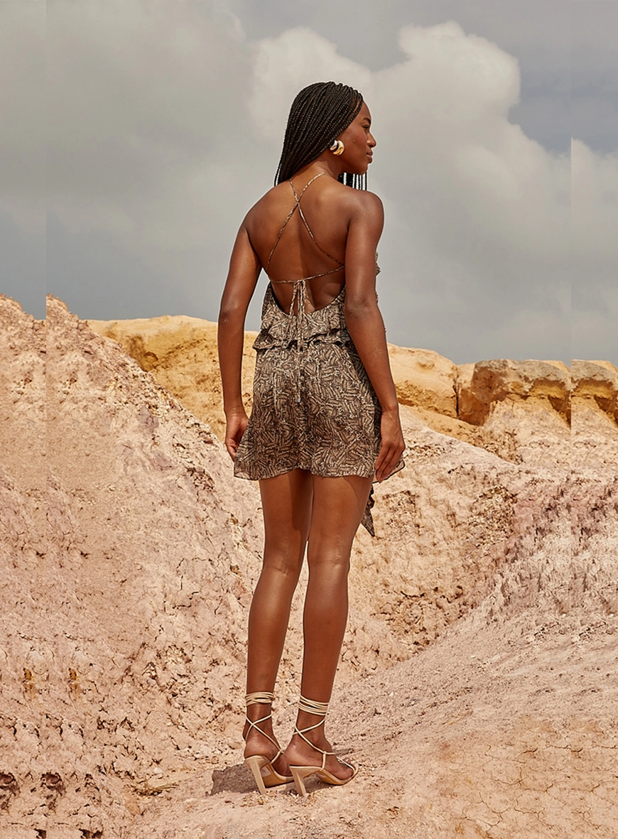 Vestido Com Detalhe Em Babado Estampado 2