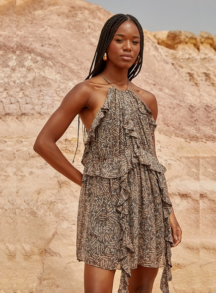 Vestido Com Detalhe Em Babado