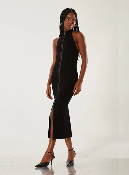 Vestido Midi Com Zíper