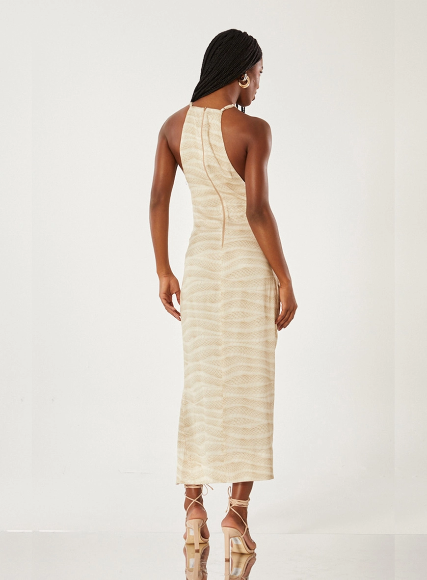Vestido Midi Com Fenda Estampado 2