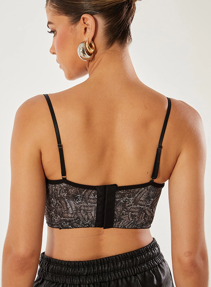 Top Tule Alças Finas Estampado 2