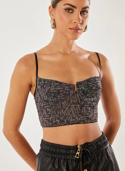 Top Tule Alças Finas