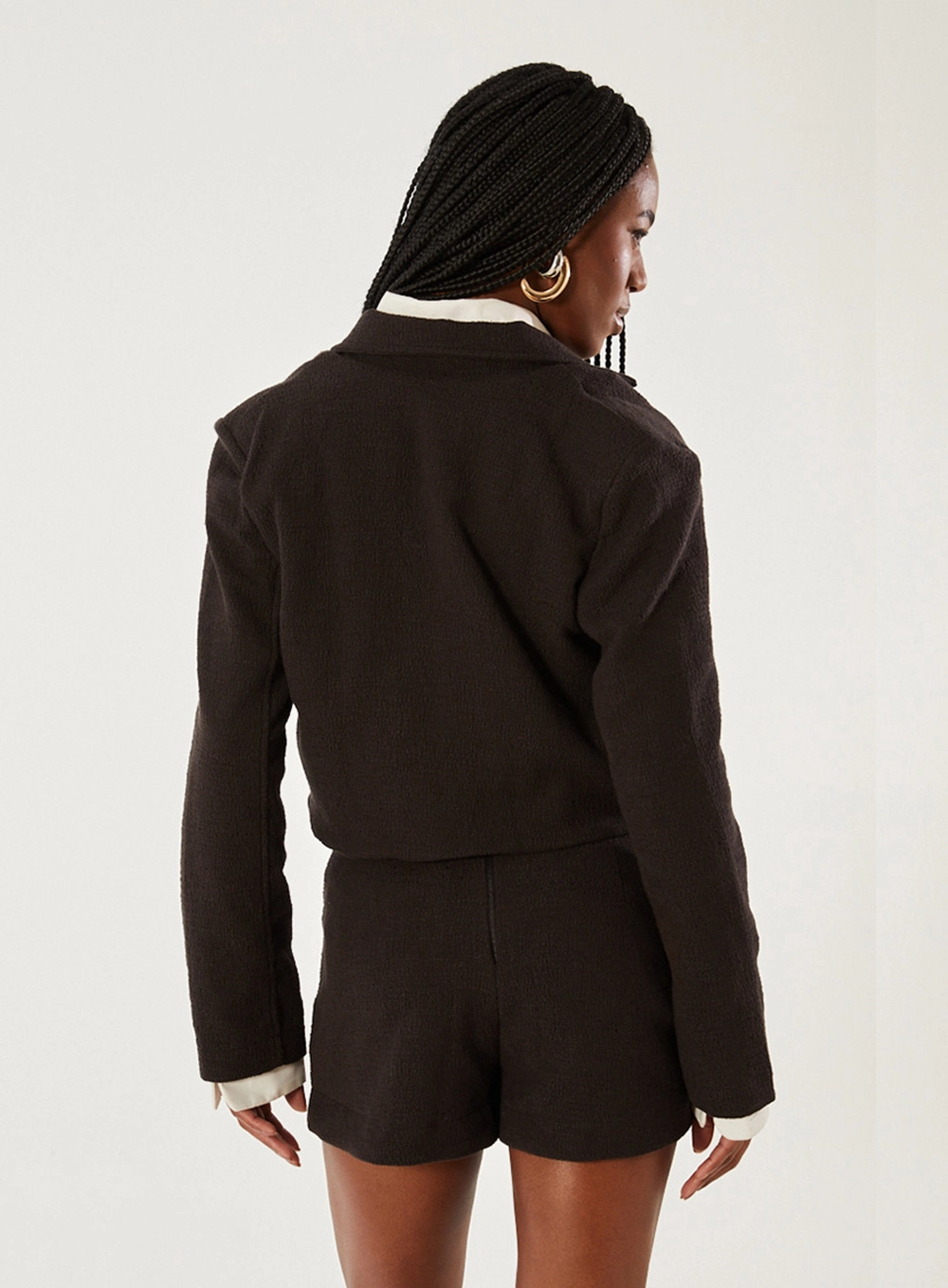 Blazer Curto Com Aplicação Preto 2