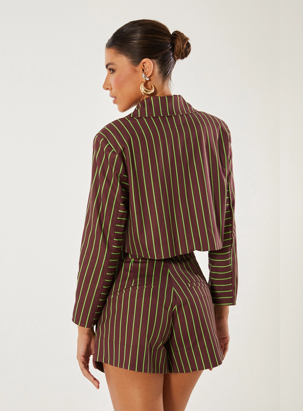 Blazer Alfaiataria Cropped Listrado 2