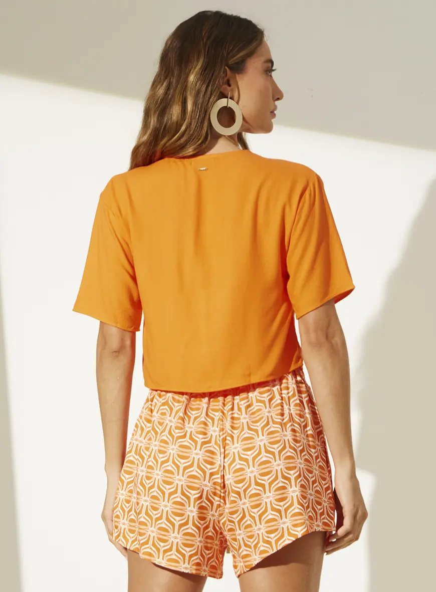 Camiseta Curta Comfort Laranja Caprese 2