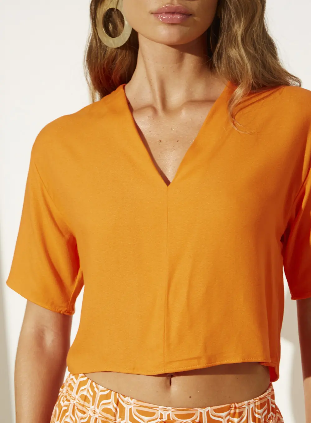 Camiseta Curta Comfort Laranja Caprese 3