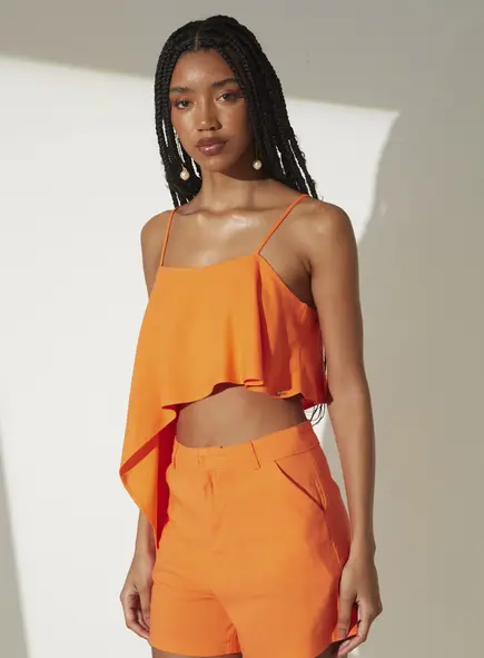 Blusa Fluída Assimétrica