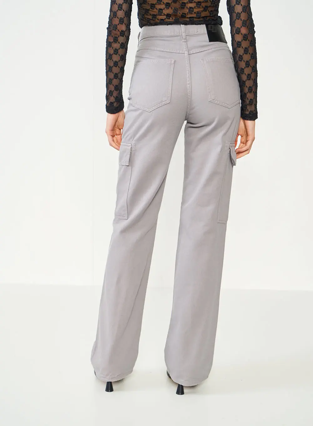 Calça Sarja Juliette Cargo Cinza Cinza