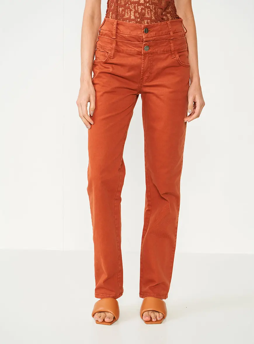 Calça Sarja Jade Cós Duplo