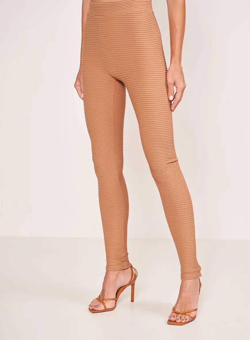 Calça Legging Com Textura