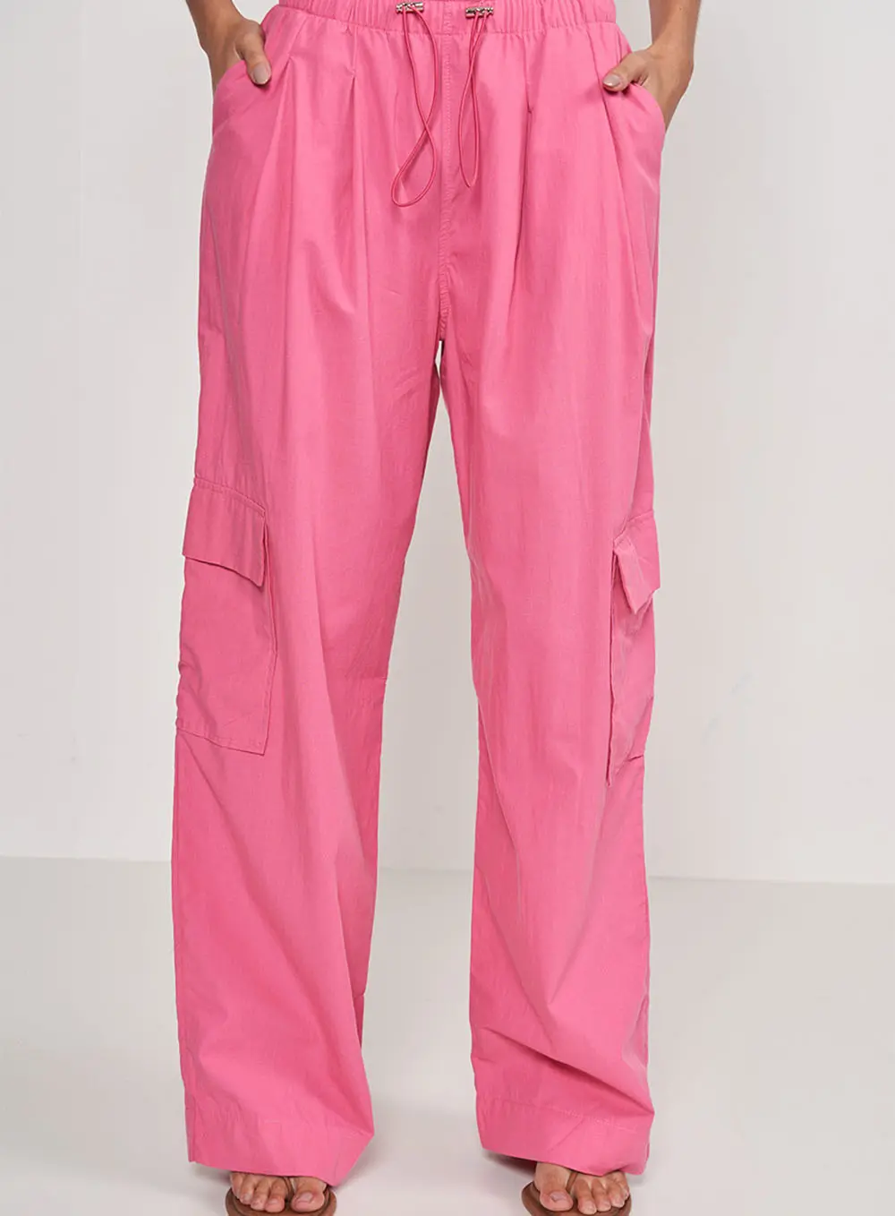 Calça Loose Com Bolsos Rosa Hiller