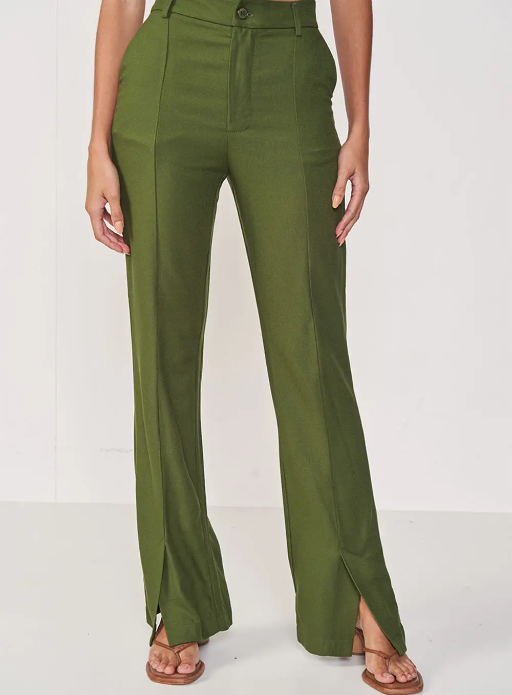 Calça Alfaiataria Roby Cintura Alta Verde Livas