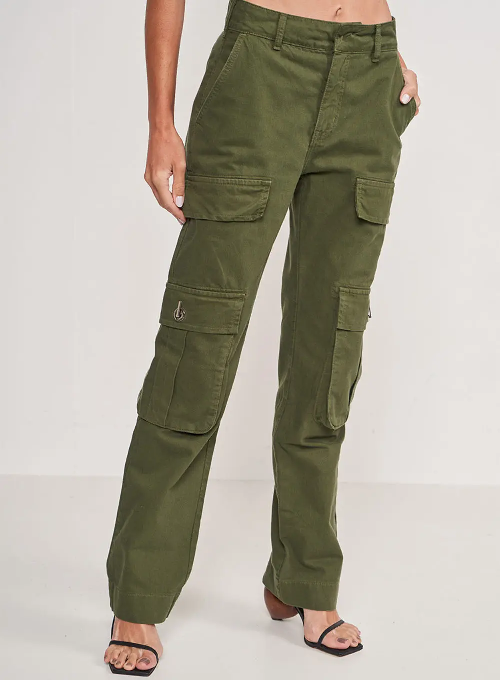 Calça Cargo De Sarja Jade Verde Livas
