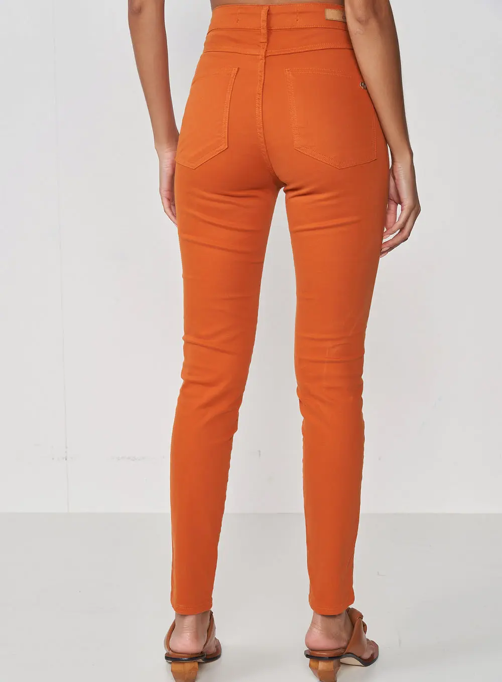Calça Skinny Bruna Sarja Comaneci Laranja