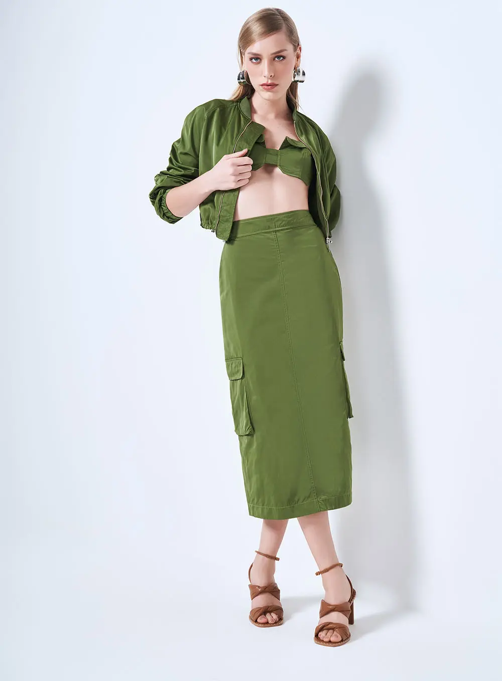 Saia De Nylon Joana Verde Livas