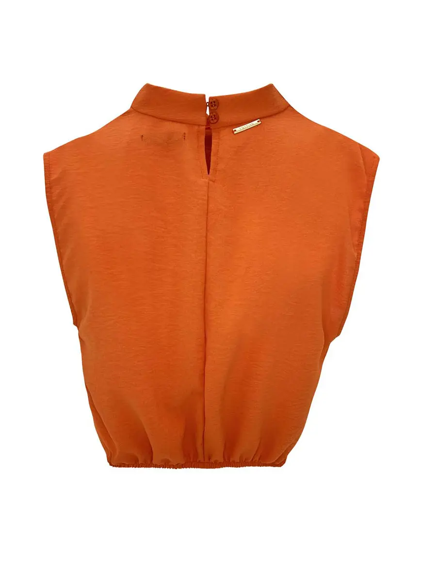 Blusa Cavas Drapeada Laranja 2