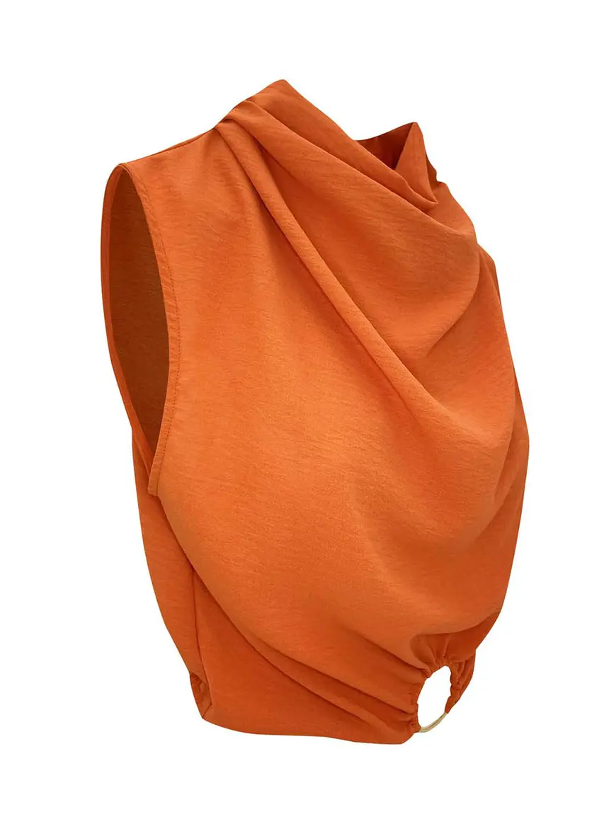 Blusa Cavas Drapeada Laranja 3