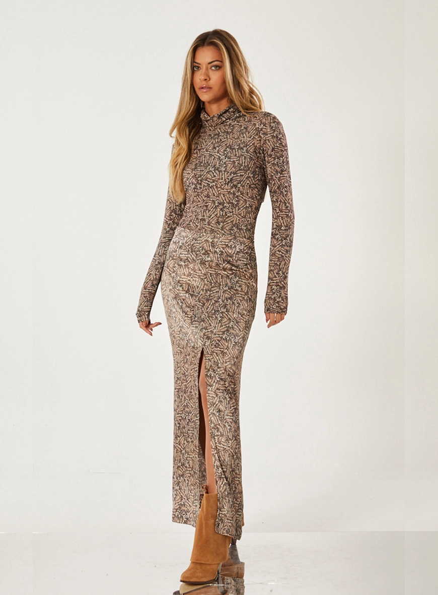 Saia Slim Com Fenda Estampado 1