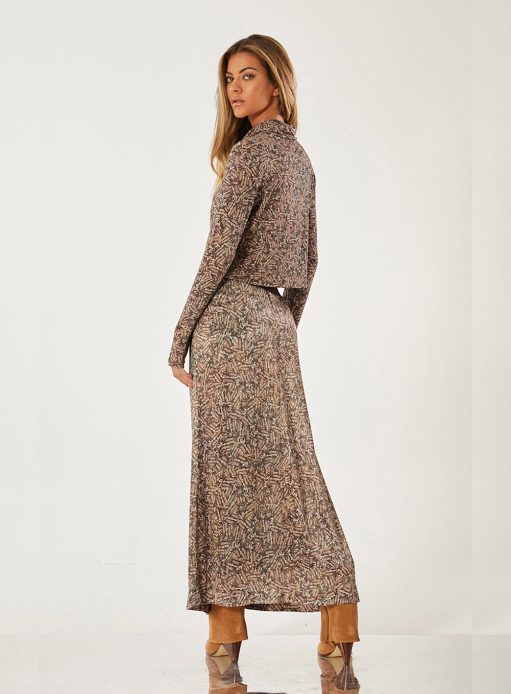Saia Slim Com Fenda Estampado 2