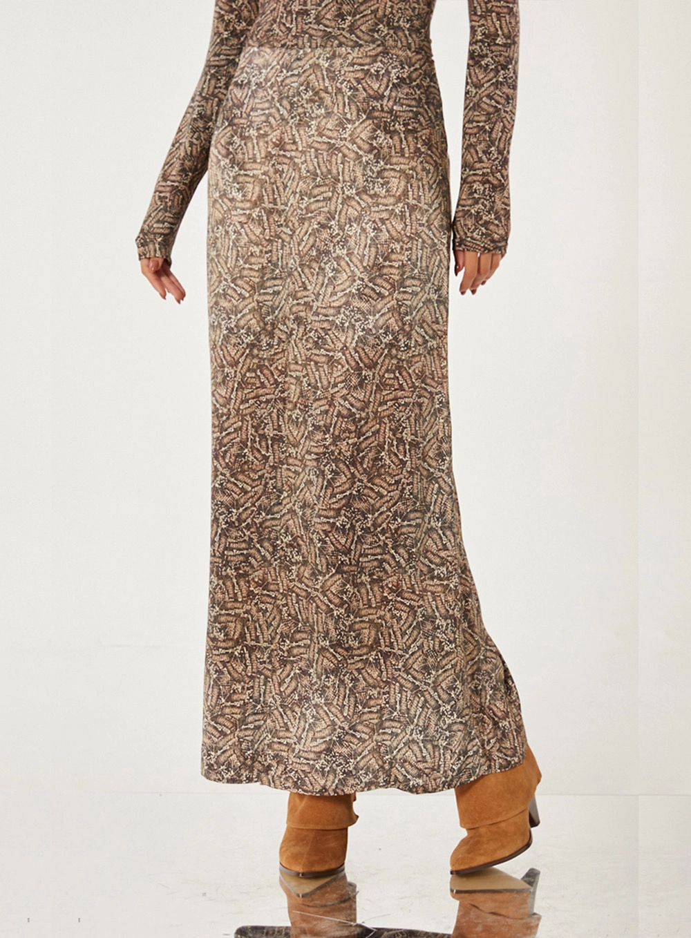 Saia Slim Com Fenda Estampado 3