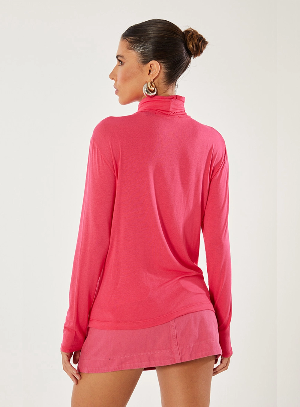 Blusa Comfy Gola Alta Rosa 2