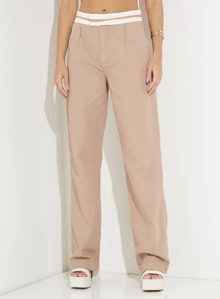 Calça Alfaiataria Com Cós Duplo