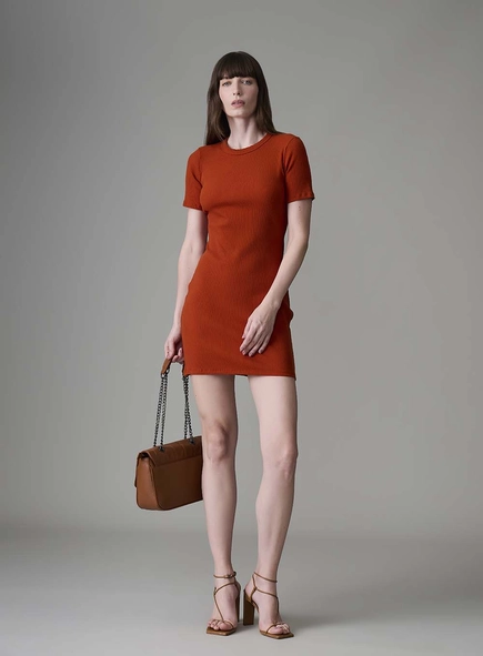 Vestido Estilo Camisa Canelado