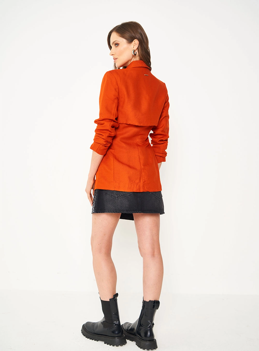 Blazer Alfaiataria Acinturado Laranja