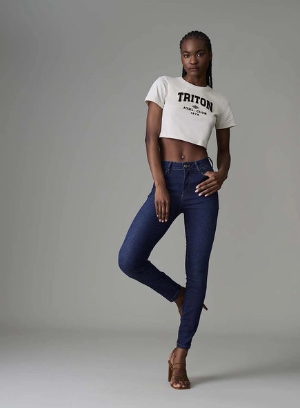 Camiseta Cropped Com Estampa