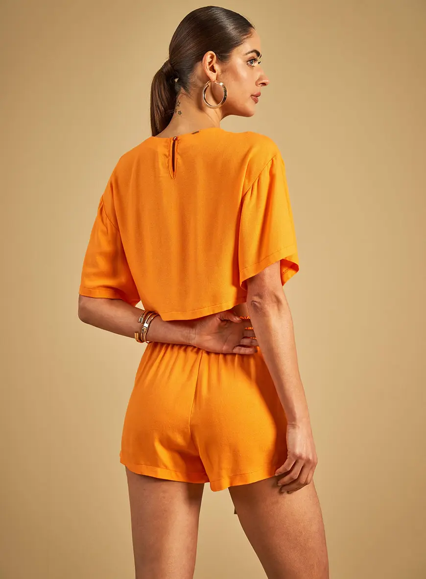 Blusa Curta Ampla Laranja 2