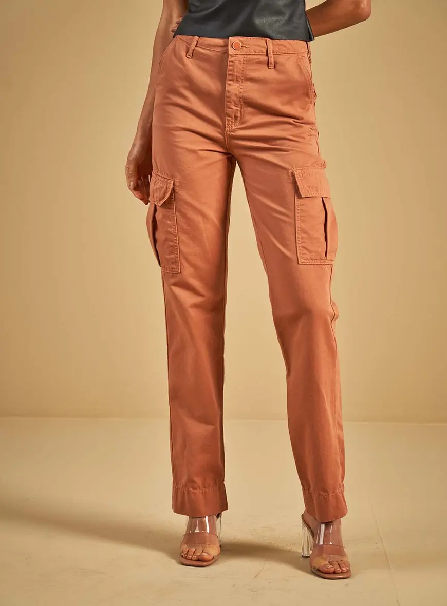 Calça Sarja Reta Marrom 1