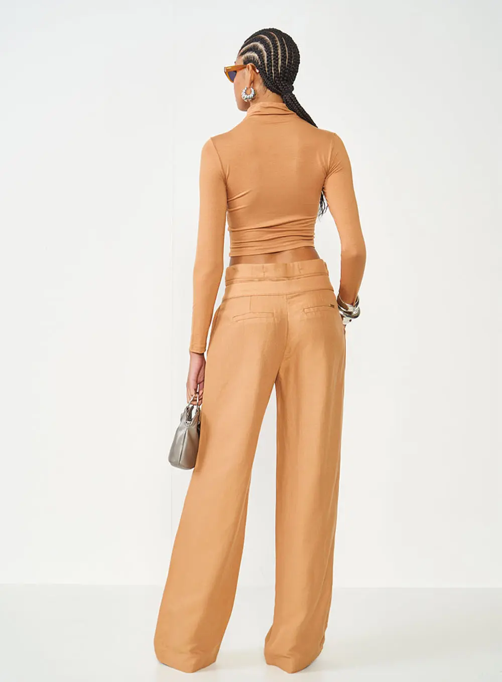 Blusa Cropped Slim Marrom Marrom Delle