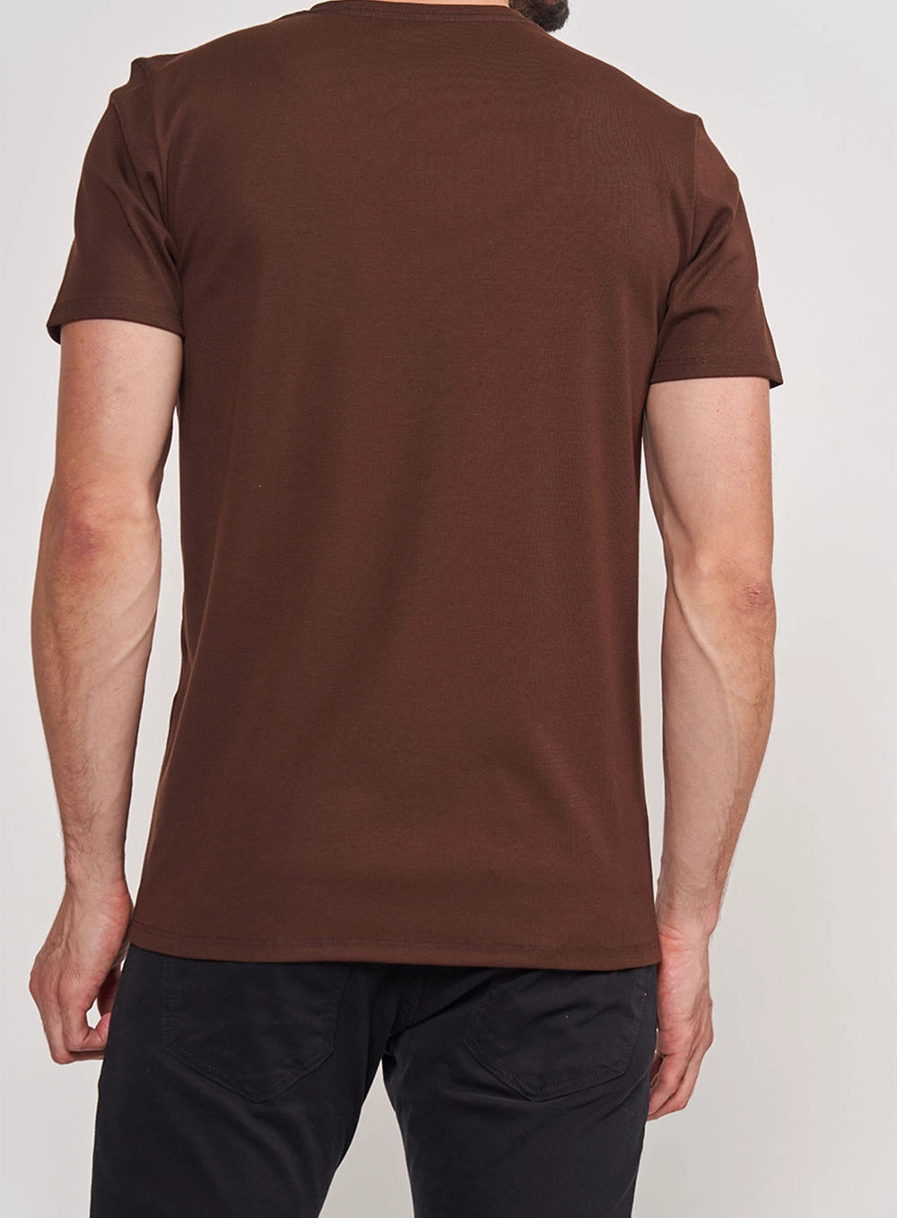 Camiseta Slim Canelada Marrom