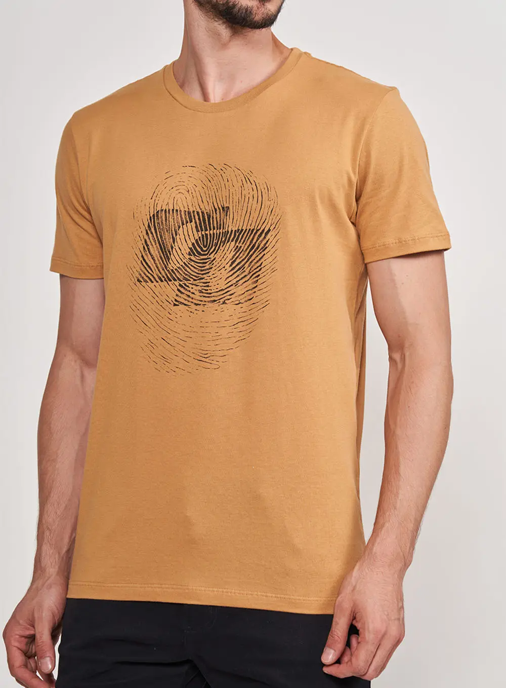 Camiseta Slim Marrom Duplo C Marrom