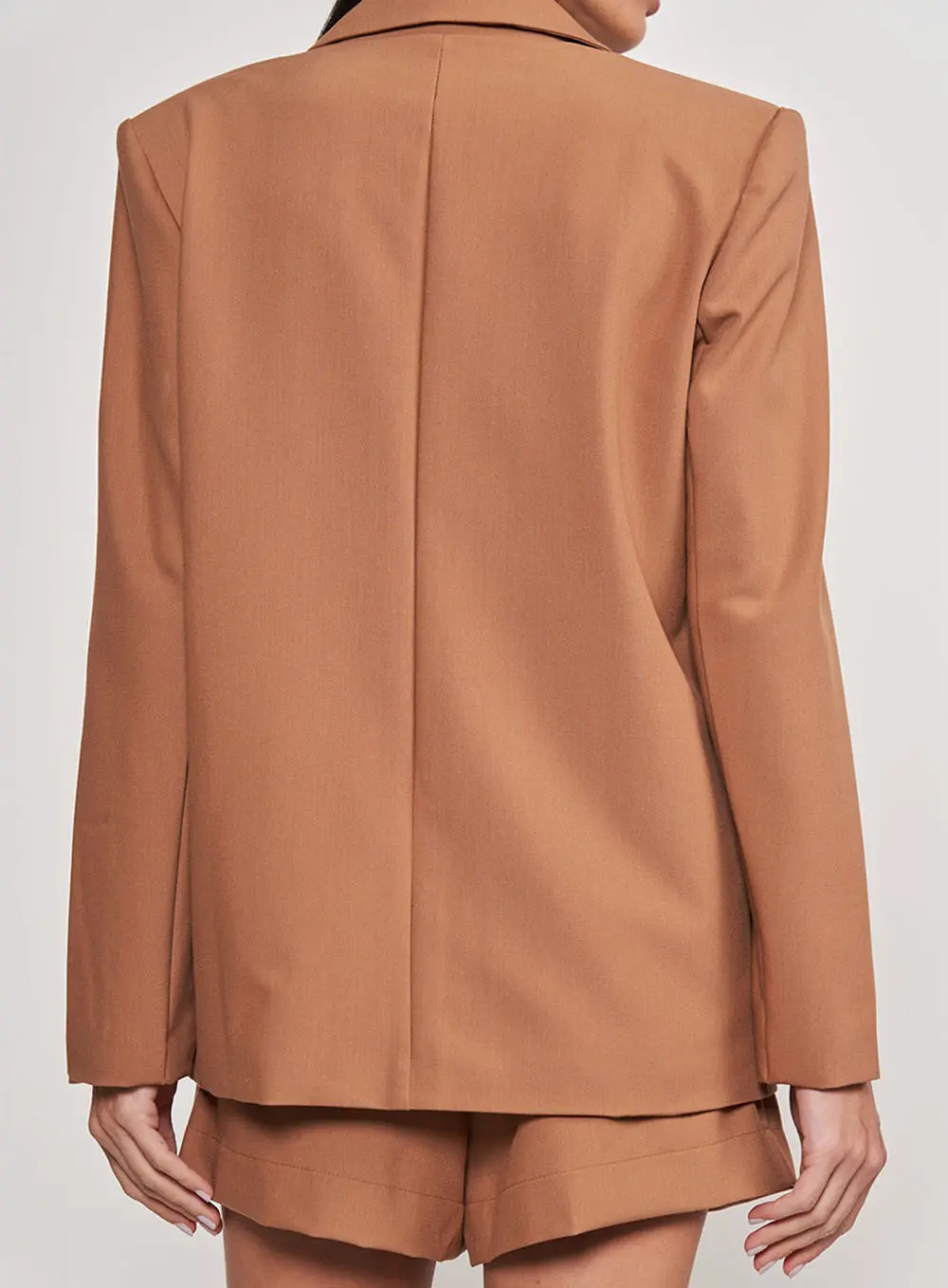 Blazer Alfaiataria Com Fecho Marrom Delle