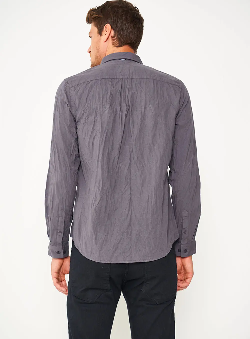 Camisa Masculina Manga Longa Cinza CINZA