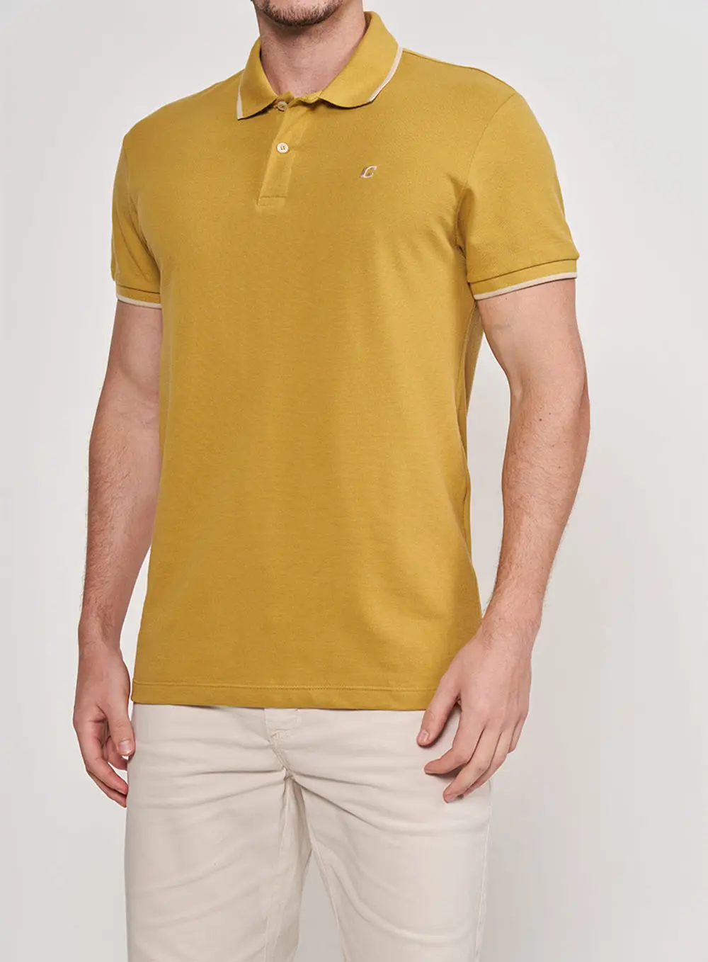 Polo Masculina Slim Amarela Colcci Verde Biome