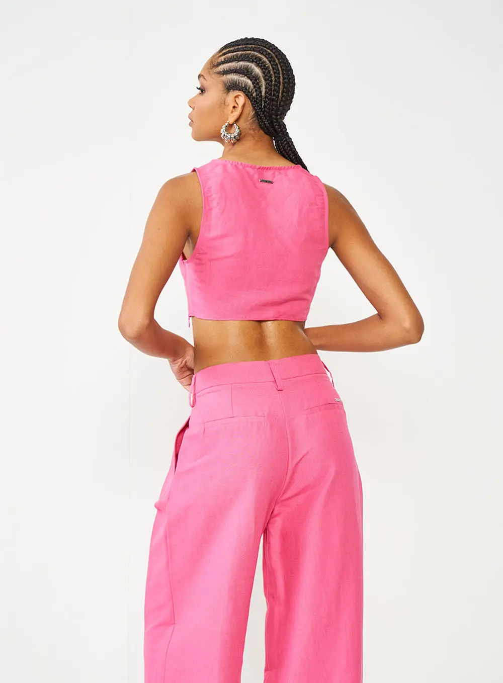 Top Slim Com Detalhe Franzido Rosa Hiller