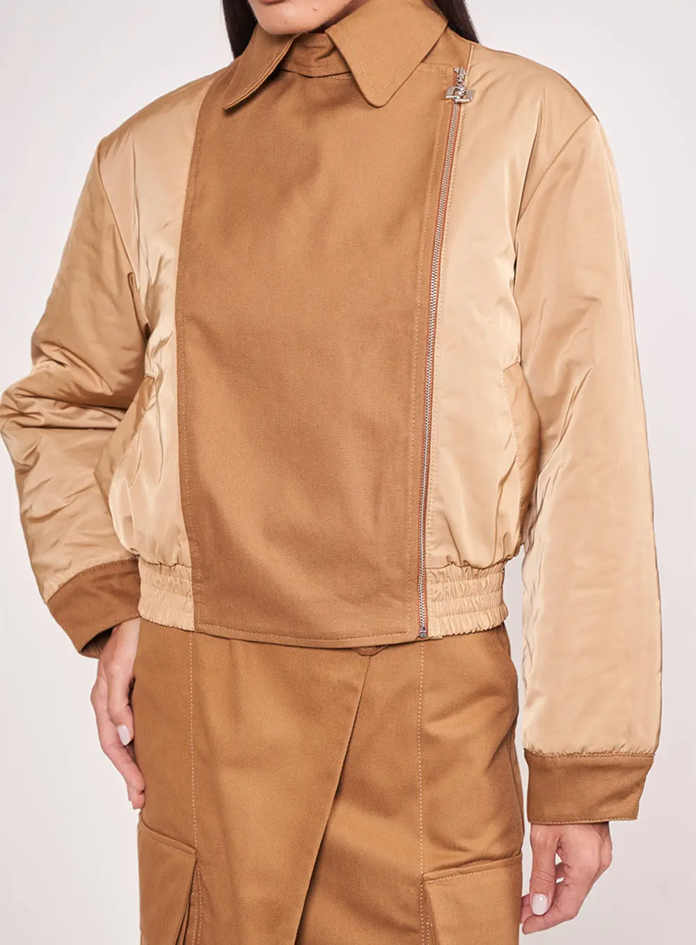 Jaqueta Loose De Nylon Marrom Marrom Delle