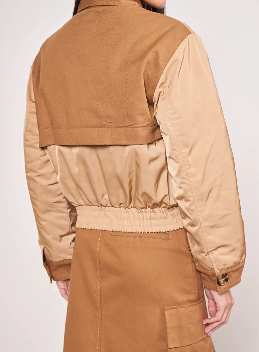Jaqueta Loose De Nylon Marrom Marrom Delle