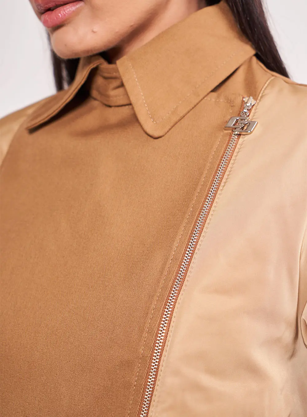 Jaqueta Loose De Nylon Marrom Marrom Delle