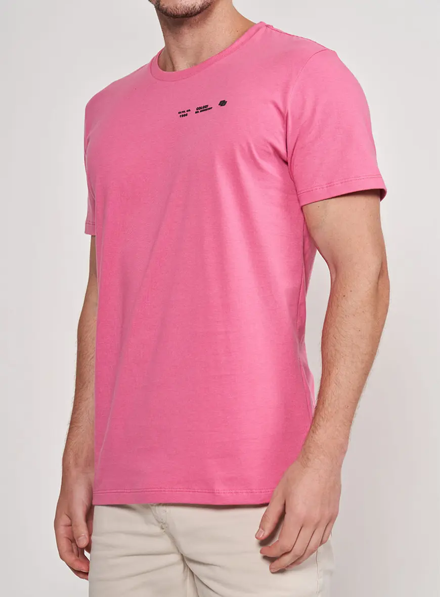 Camiseta Slim Básica Rosa