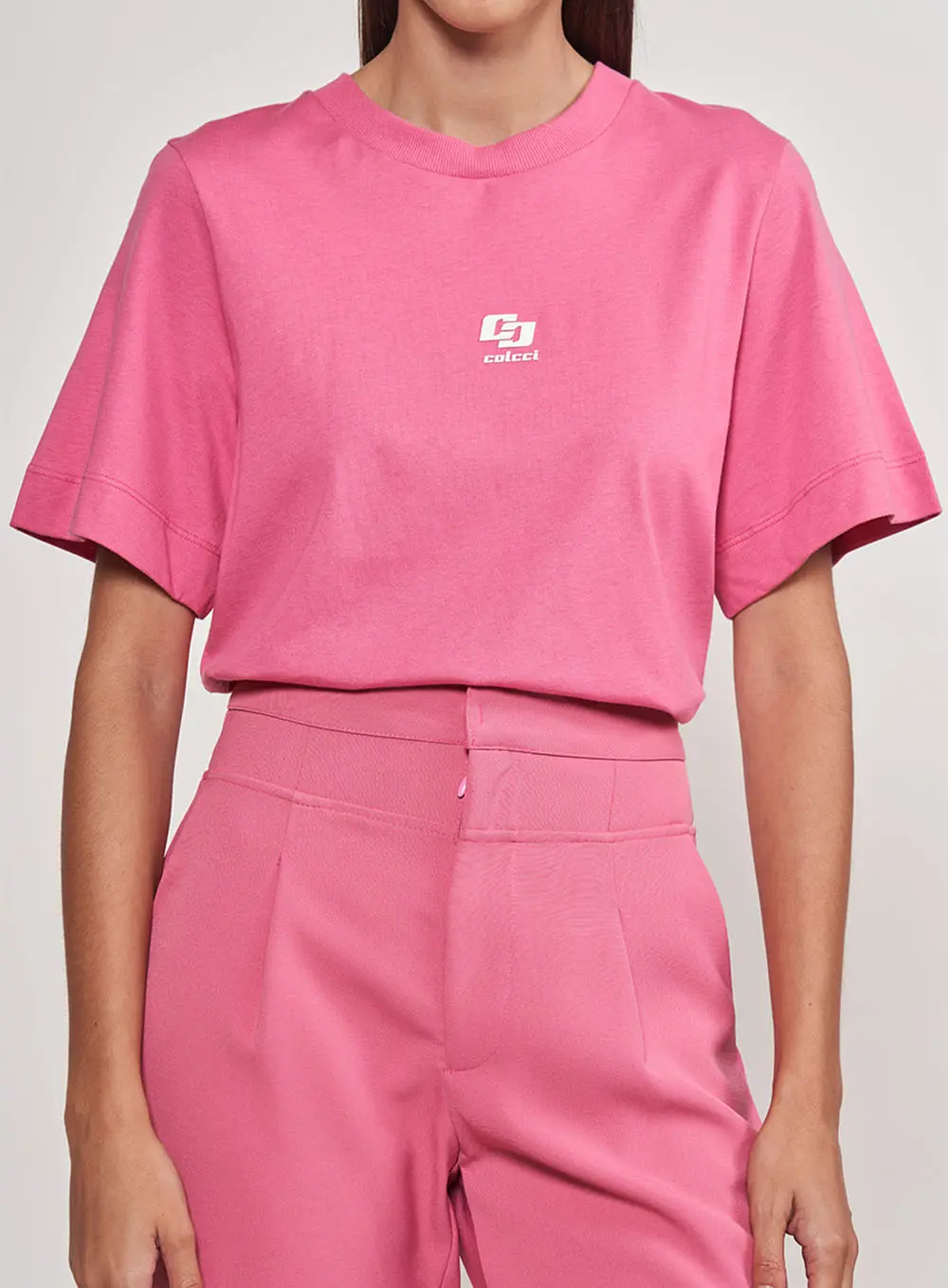 Camiseta Duplo C Basic Rosa Hiller